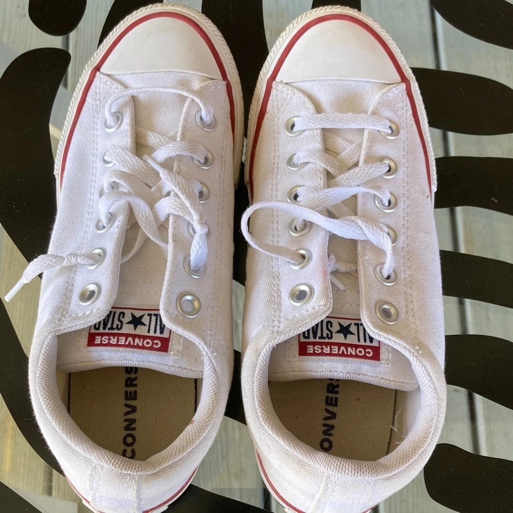 Converse Kids White and Red Sneakers